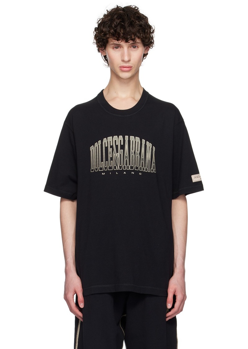 Dolce & Gabbana Black 'Dolce & Gabbana' Logo Print T-Shirt