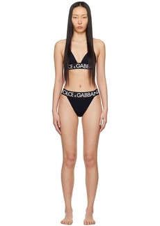 Dolce & Gabbana Black Halter Neck Bikini