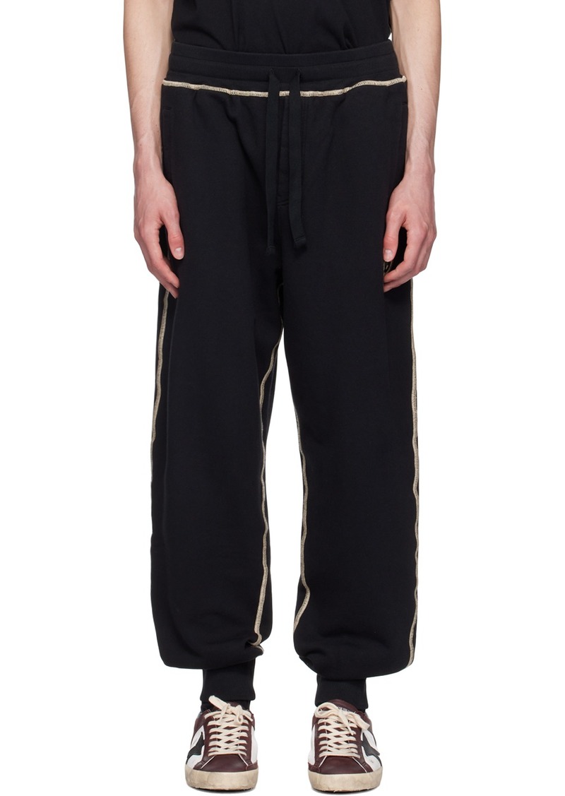 Dolce & Gabbana Black Heraldic DG Logo Sweatpants