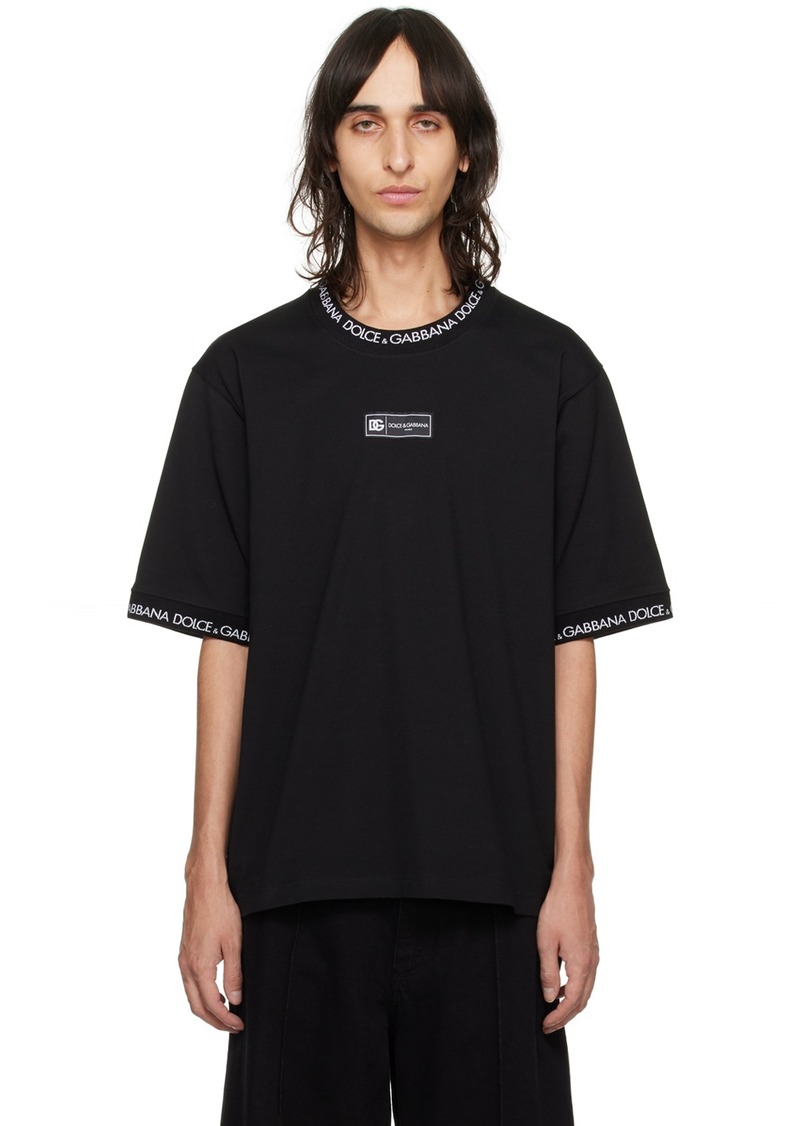 Dolce & Gabbana Black Jacquard T-Shirt