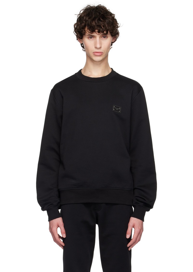 Dolce & Gabbana Black Logo Plaque Sweatshirt