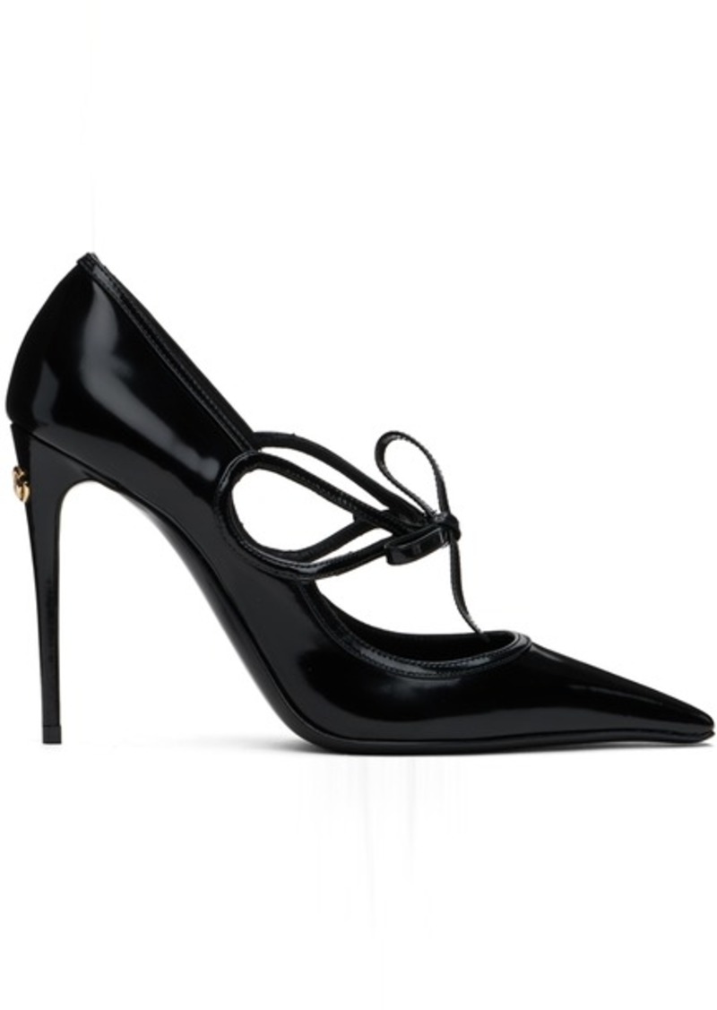 Dolce & Gabbana Black Mun Polished Calfskin Pumps