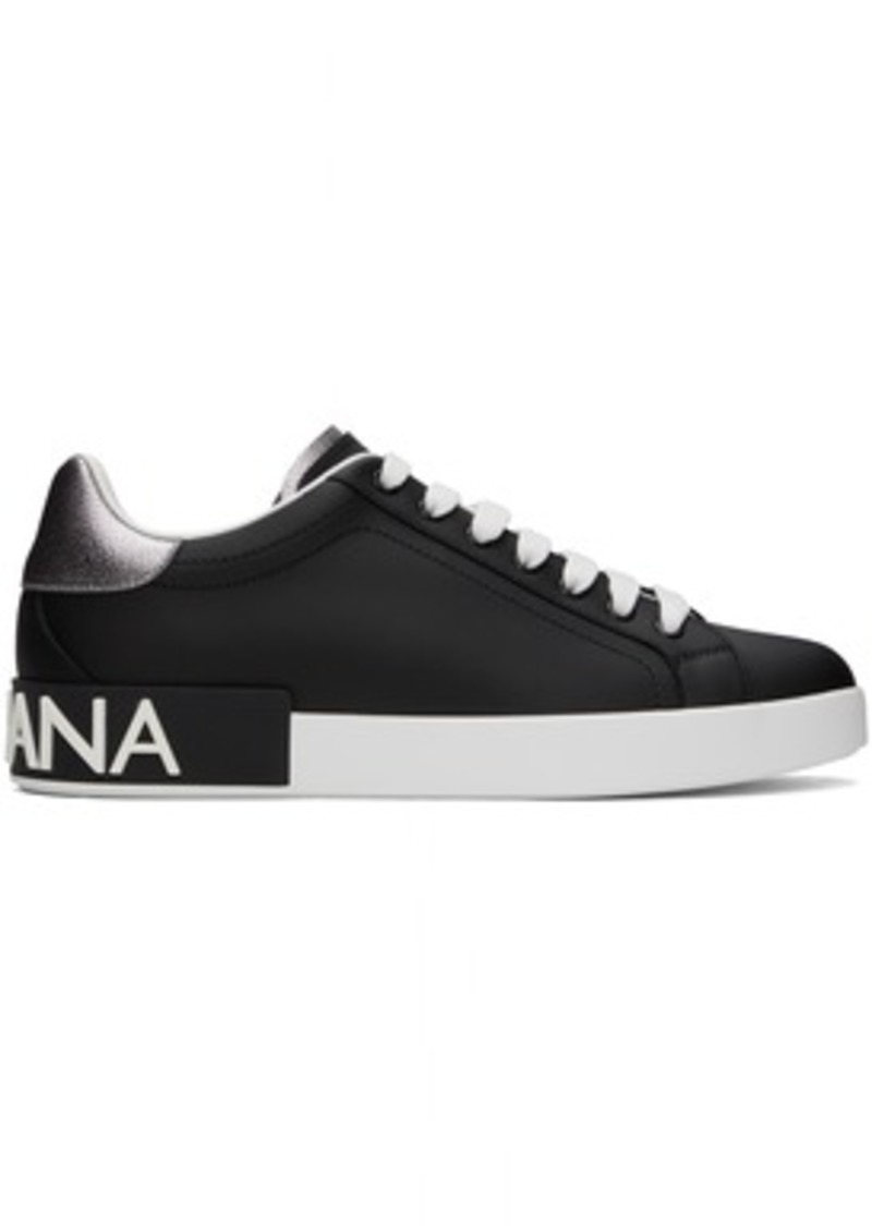 Dolce & Gabbana Black Nappa Calfskin Portofino Sneakers