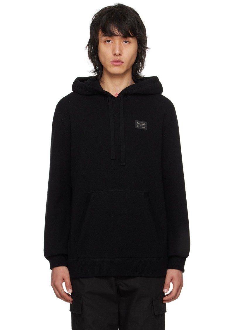 Dolce & Gabbana Black Plaque Hoodie