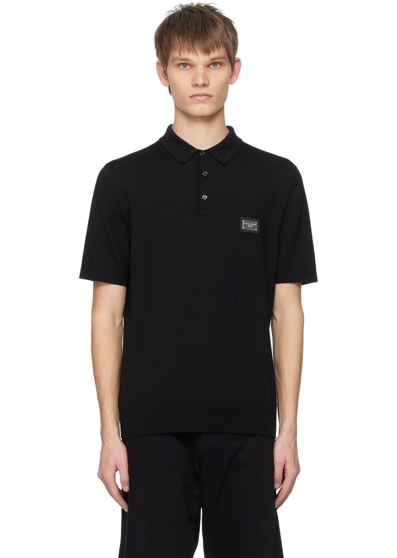 Dolce & Gabbana Black Plaque Polo