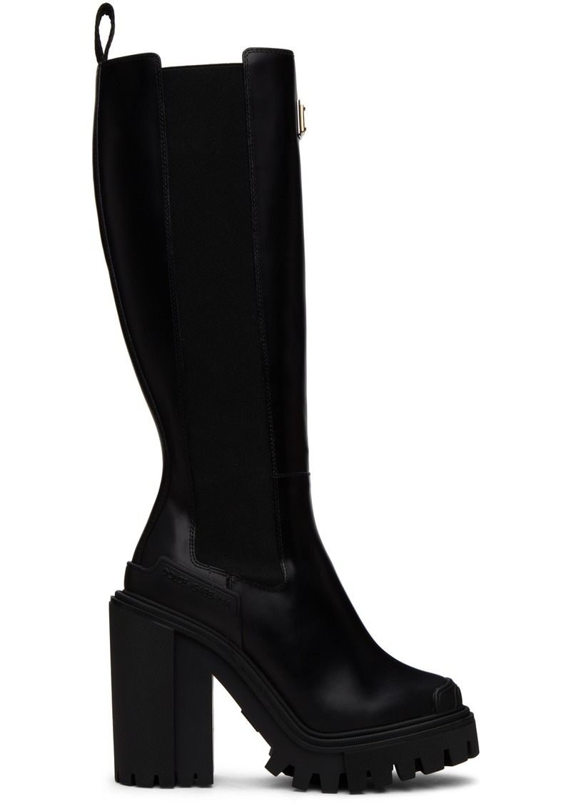 Dolce & Gabbana Black Platform Chelsea Boots