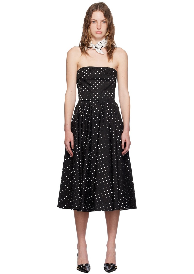 Dolce & Gabbana Black Polka Dot Midi Dress