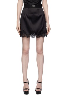Dolce & Gabbana Black Scalloped Miniskirt