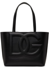 Dolce & Gabbana Black Small Calfskin 'DG' Logo Shopper Tote