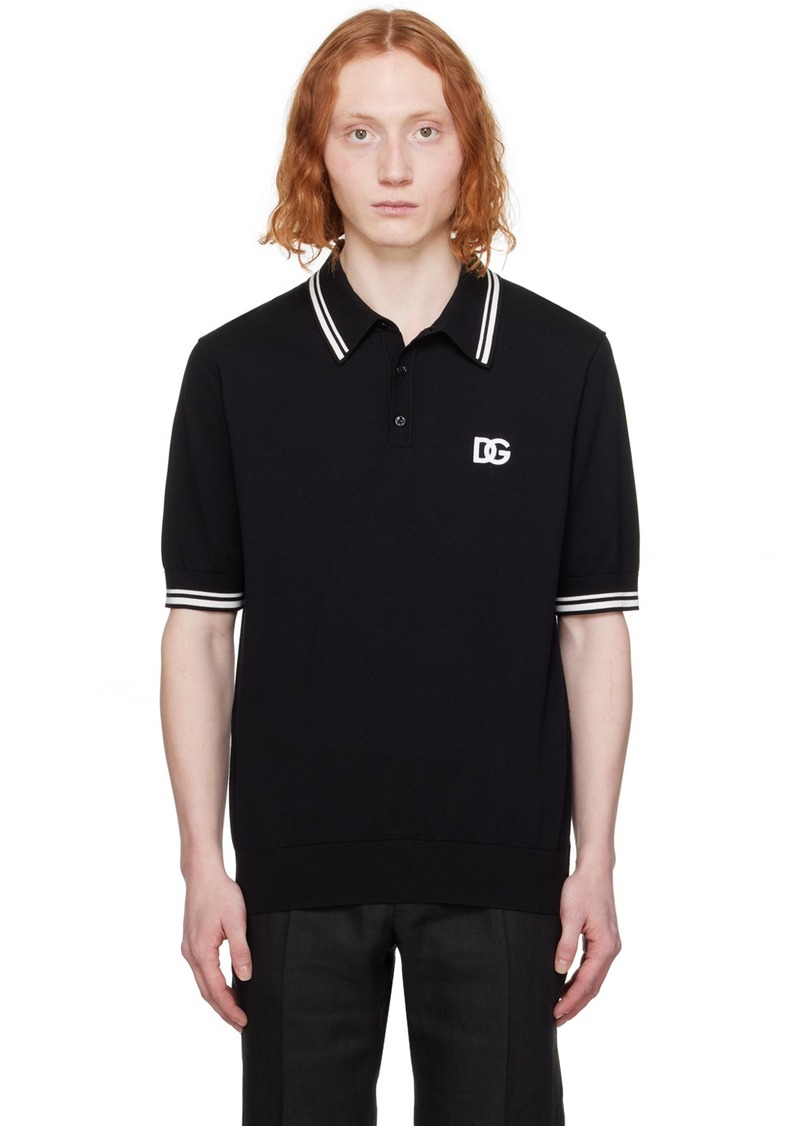 Dolce & Gabbana Black Stripe Polo