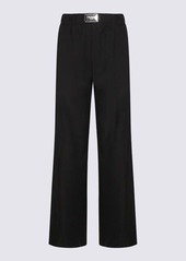 DOLCE & GABBANA BLACK WOOL BLEND TROUSERS