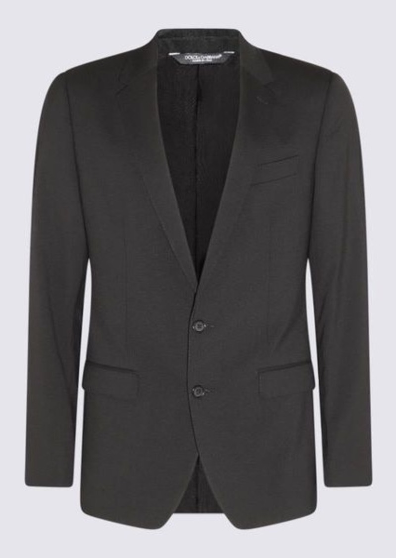 DOLCE & GABBANA BLACK WOOL TWO PIECES SUIT