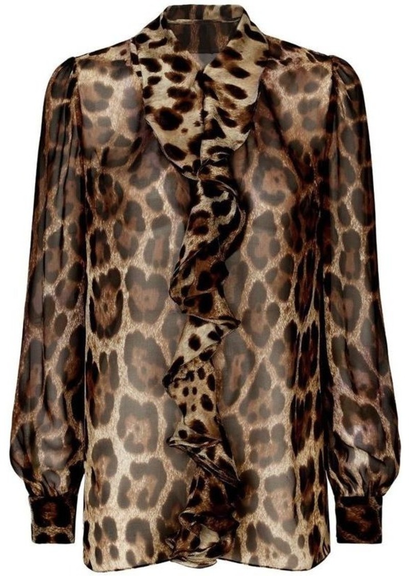 DOLCE & GABBANA Leopard print chiffon blouse