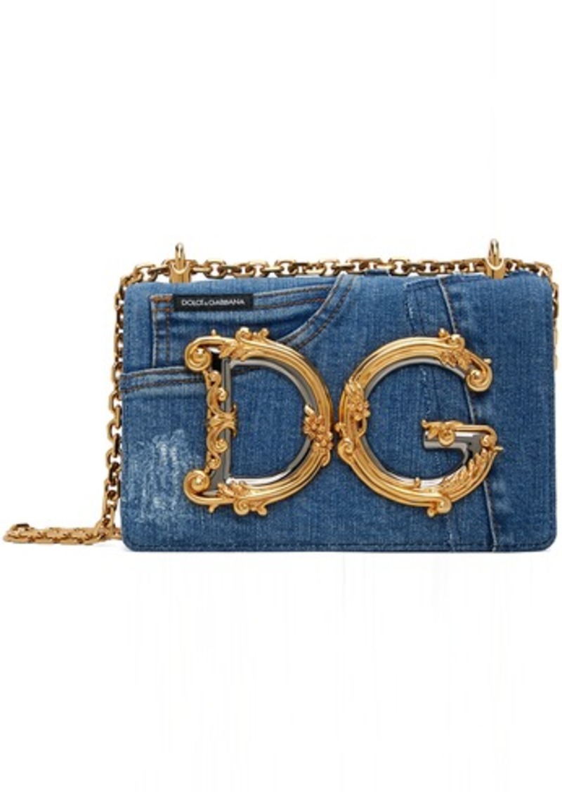 Dolce & Gabbana Blue Medium DG Girls Denim Bag