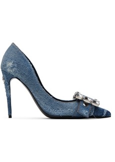 Dolce & Gabbana Blue Patchwork Denim Heels