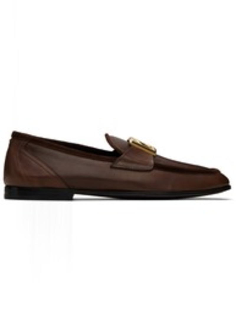 Dolce & Gabbana Brown Calfskin Slippers