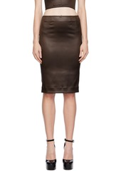 Dolce & Gabbana Brown Darted Midi Skirt