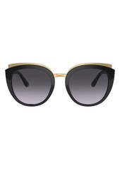 Dolce & Gabbana Butterfly 54mm Sunglasses in Black Flow/Grey Gradient at Nordstrom