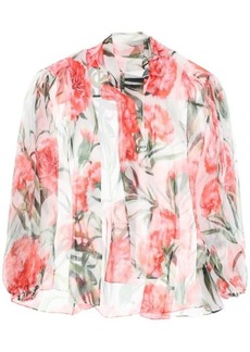 Dolce & gabbana carnation print open chiffon blouse
