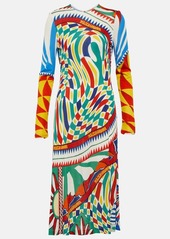 Dolce & Gabbana Carretto printed organzine midi dress