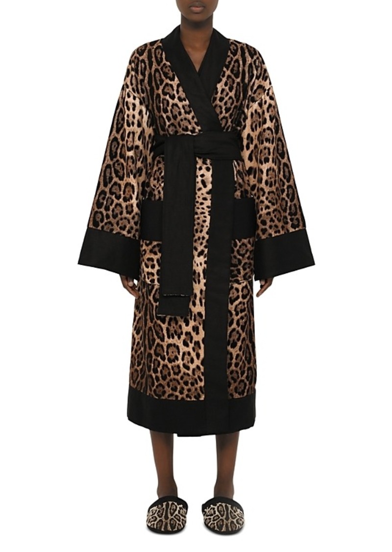 Dolce & Gabbana Casa All Over Leopard Print Bathrobe