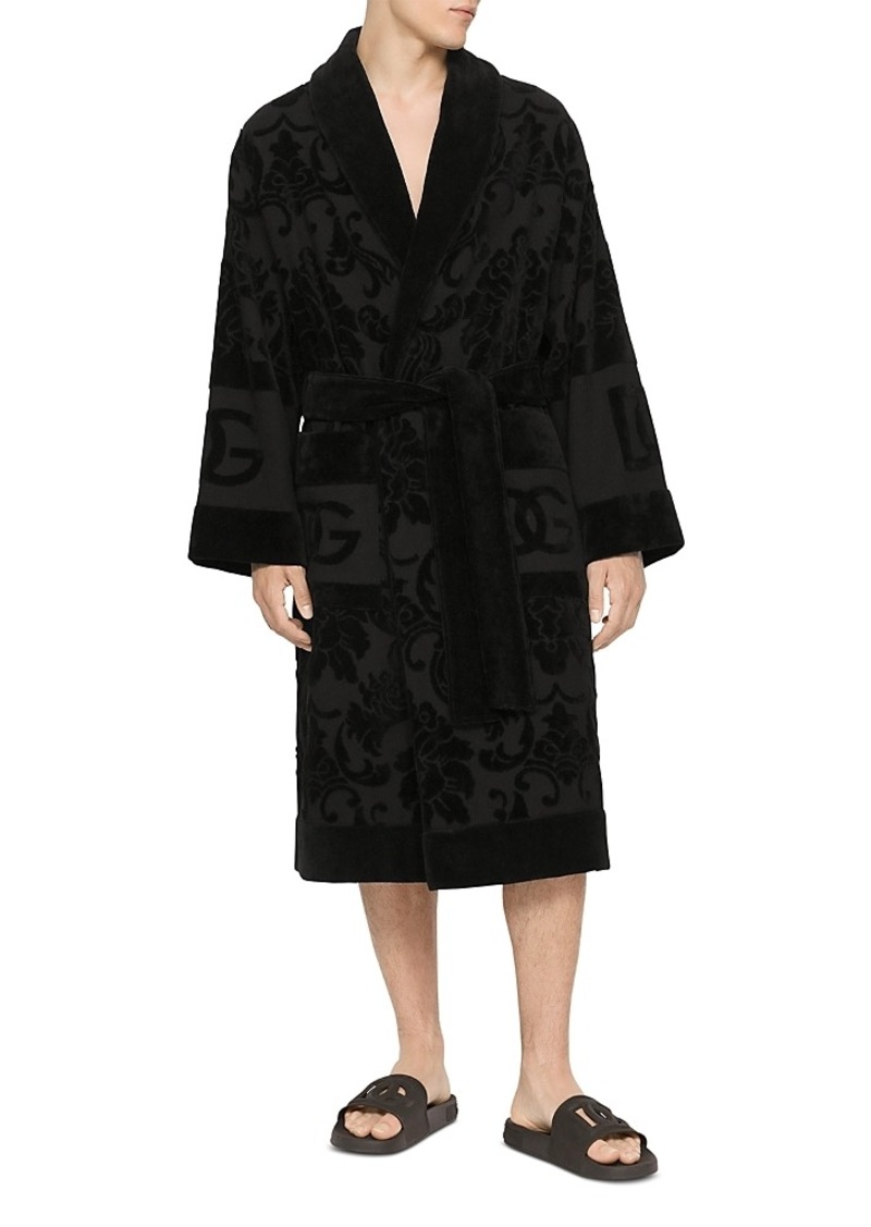 Dolce & Gabbana Casa Dg Logo Jacquard Bathrobe