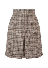 Dolce & Gabbana Check alpaca-blend tweed mini skirt