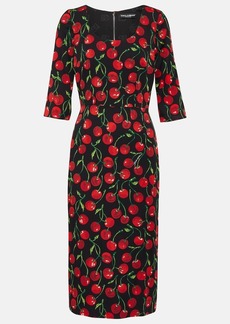 Dolce & Gabbana Cherry silk-blend midi dress
