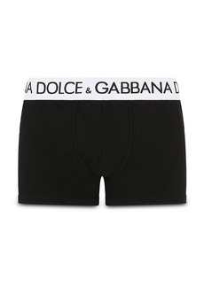 Dolce & Gabbana Cotton Blend Logo Waistband Boxer Briefs