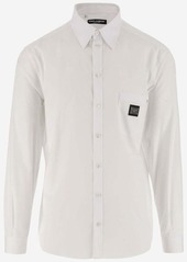 DOLCE & GABBANA COTTON POPLIN SHIRT WITH LOGO