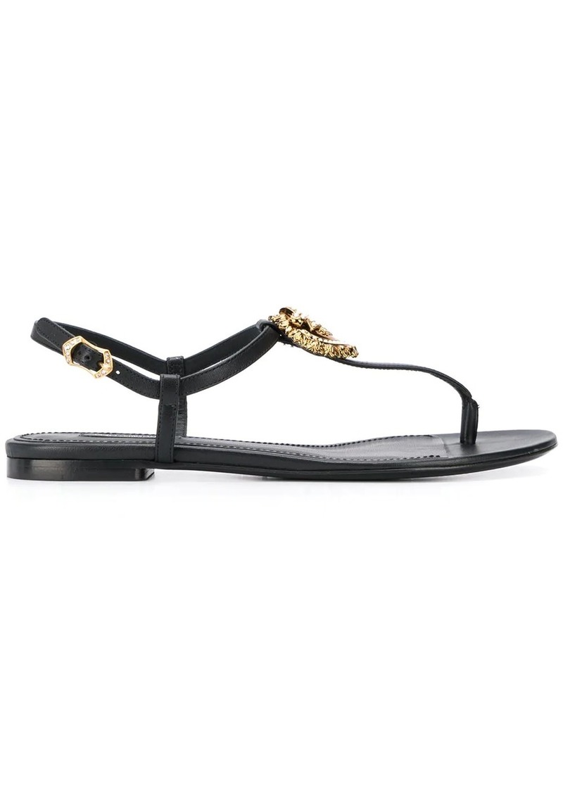 Dolce & Gabbana Devotion leather thong sandals