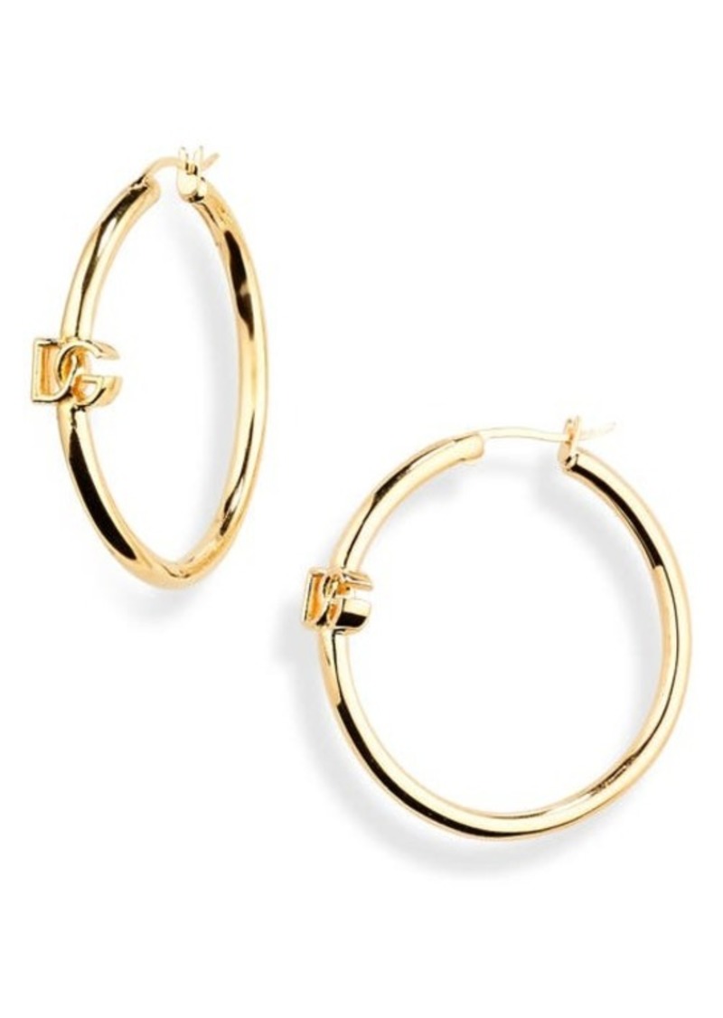 Dolce & Gabbana Creole DG Logo Hoop Earrings
