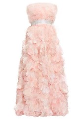 Dolce & Gabbana Crystal and feather-embellished silk-organza gown