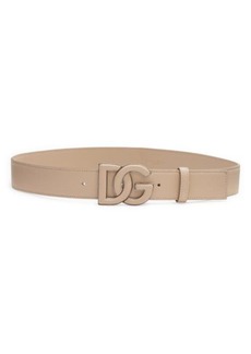 Dolce & Gabbana DG Logo Buckle Leather Belt