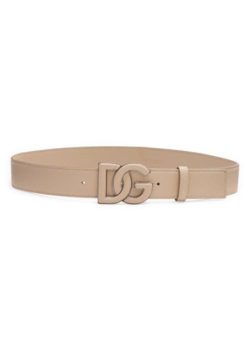 Dolce & Gabbana DG Logo Buckle Leather Belt