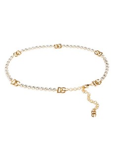 Dolce & Gabbana DG Logo Crystal Chain Belt