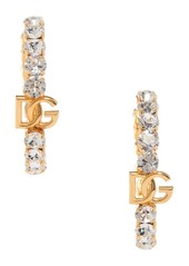 Dolce & Gabbana DG Logo Crystal Embellished Hoop Earrings