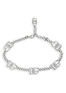 Dolce & Gabbana DG Logo Crystal Station Collar Necklace