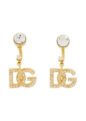 DOLCE & GABBANA DG LOGO EARRINGS WITH RHINESTONES