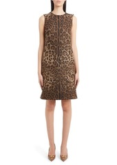 Dolce & Gabbana Dégradé Leopard Print Wool Blend Shift Dress