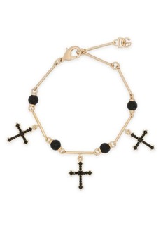 Dolce & Gabbana DNA Crystal Cross Charm Bracelet