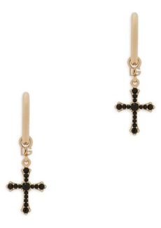 Dolce & Gabbana DNA Crystal Cross Hoop Earrings