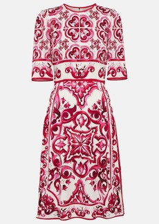 Dolce & Gabbana Printed charmeuse midi dress
