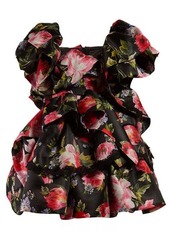 Dolce & Gabbana Floral-print ruffled silk-blend mini dress