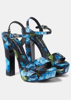 Dolce & Gabbana Floral satin platform sandals