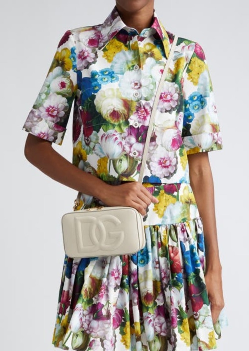 Dolce & Gabbana Floral Short Sleeve Crop Button-Up Shirt