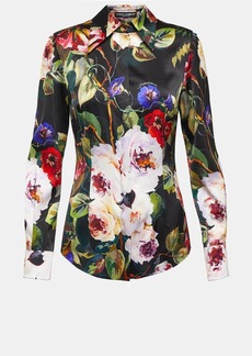 Dolce & Gabbana Floral silk-blend satin shirt