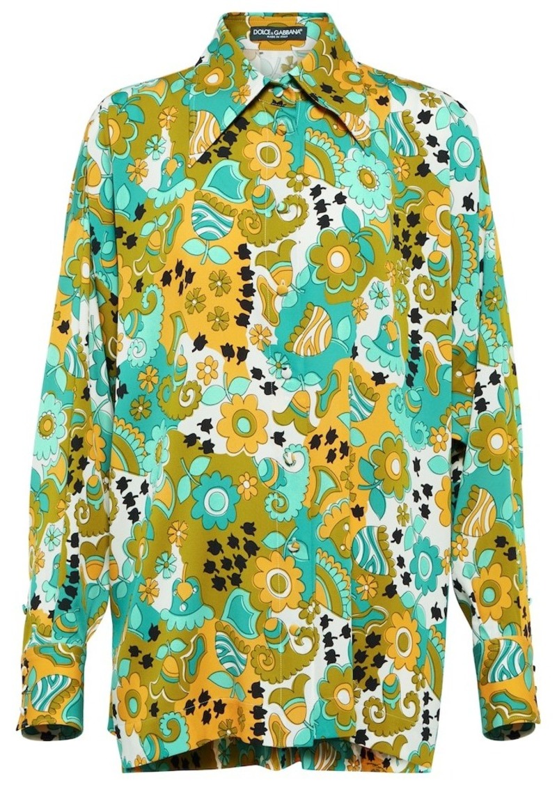 Dolce & Gabbana Floral silk-blend satin shirt