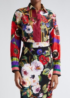 Dolce & Gabbana Floral Silk Twill Button-Up Shirt