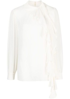 DOLCE & GABBANA Frilled-trim silk blouse